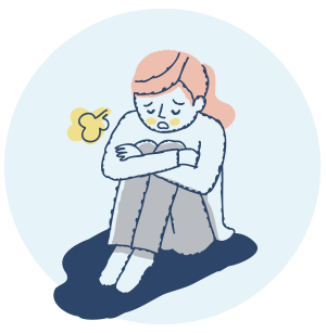 気分が落ち込んで何もする気が起きない人のイラスト